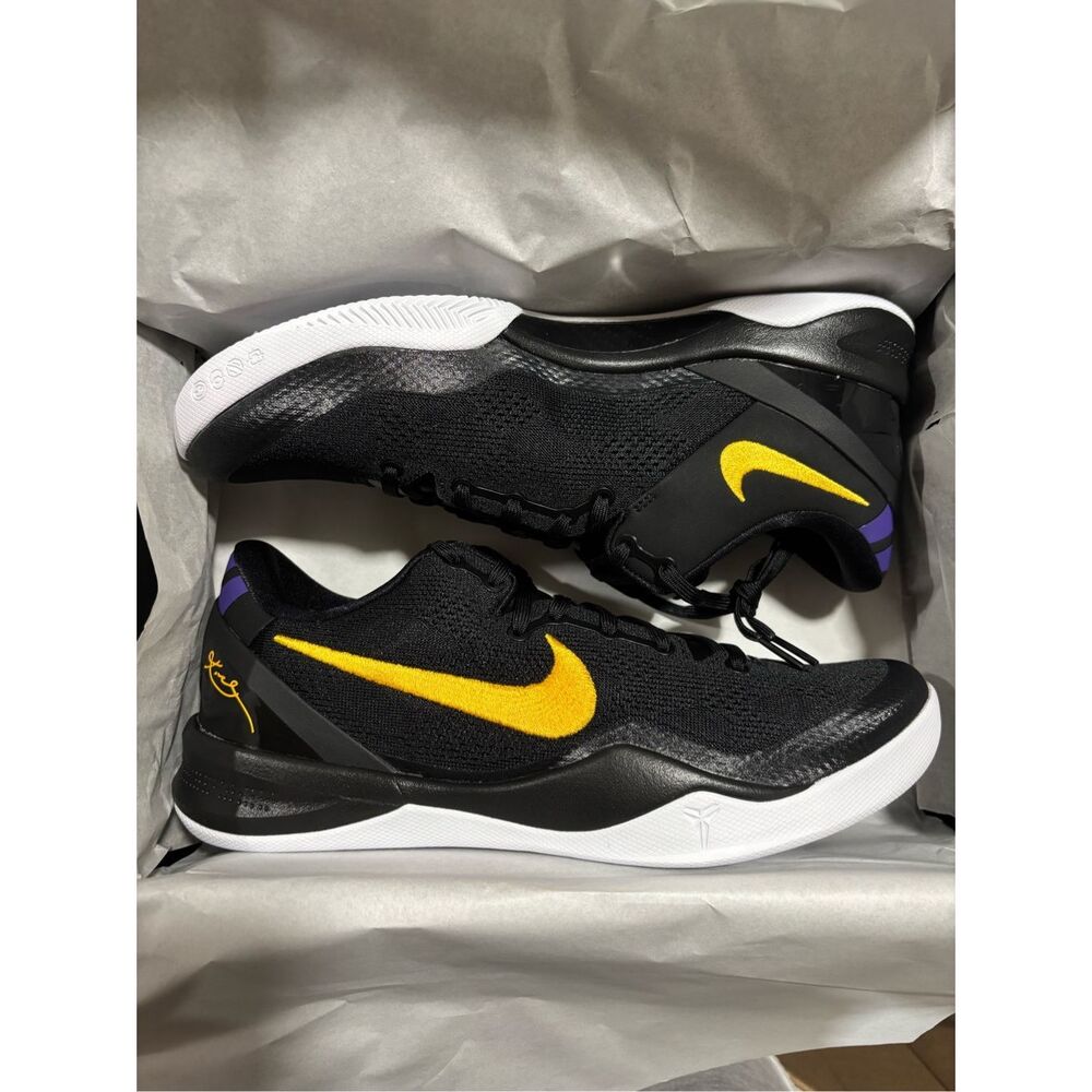 Nike Kobe VIII Protro Shoes(HF9550-001Black/White/Court Purple/University Gold)